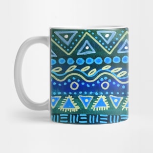 Boho Blue Geometric Pattern Mug